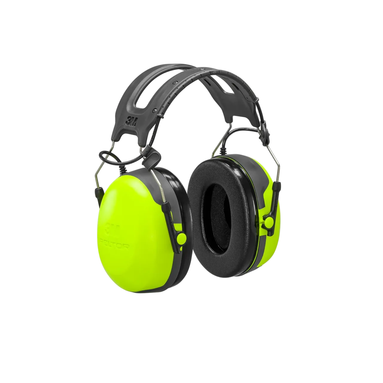 High-visibility yellow noise reduction ear muffs