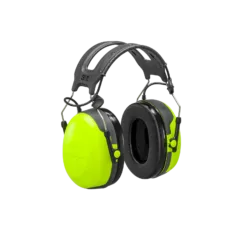 High-visibility yellow noise reduction ear muffs