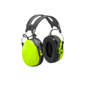 High-visibility yellow noise reduction ear muffs