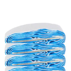 Stacked blue and white cushioning pads