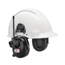 Hard hat with attached ear protection
