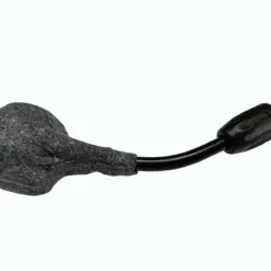 Black foam microphone windscreen on boom arm