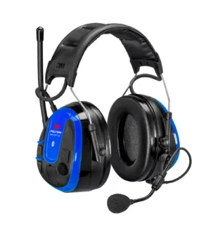 Bluetooth safety earmuffs with microphone.