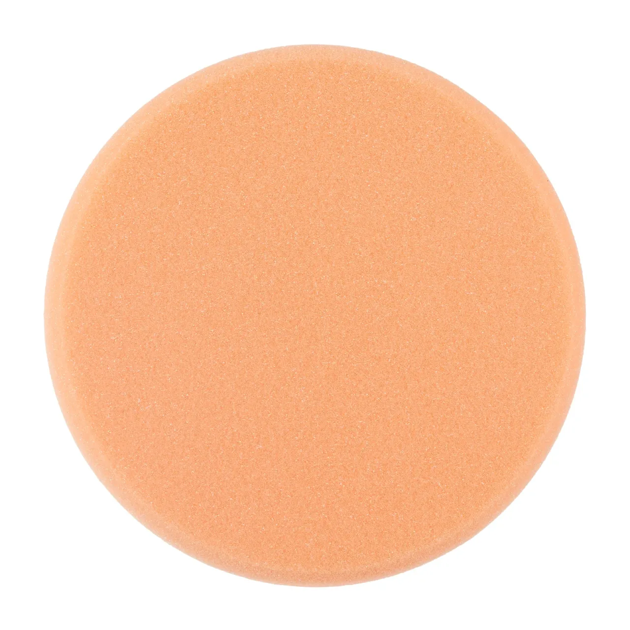 Round orange foam sponge close-up.