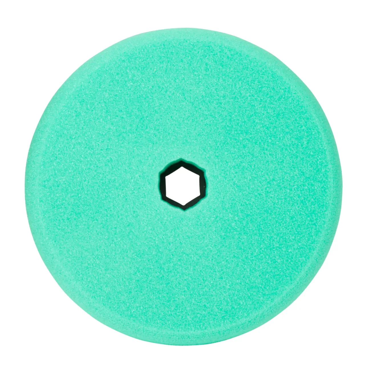 Green polishing pad with hexagonal cutout