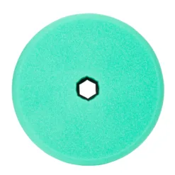 Green polishing pad with hexagonal cutout