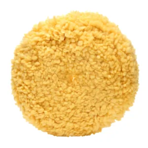 Yellow wool polishing pad for car detailing