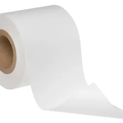 White toilet paper roll unrolling edge