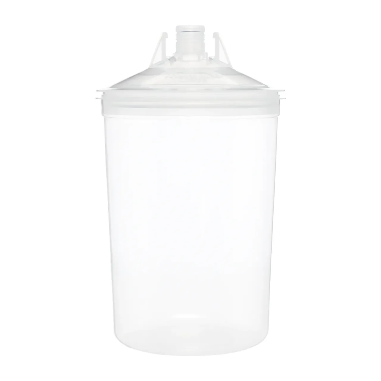 Transparent plastic paint cup with lid