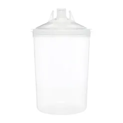 Transparent plastic paint cup with lid