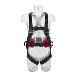 Safety harness on transparent mannequin torso