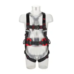 Safety harness on transparent mannequin