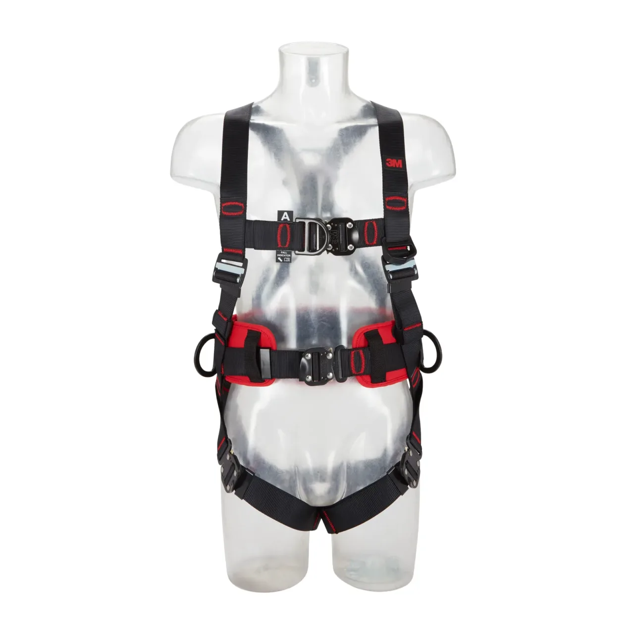 Safety harness on clear mannequin