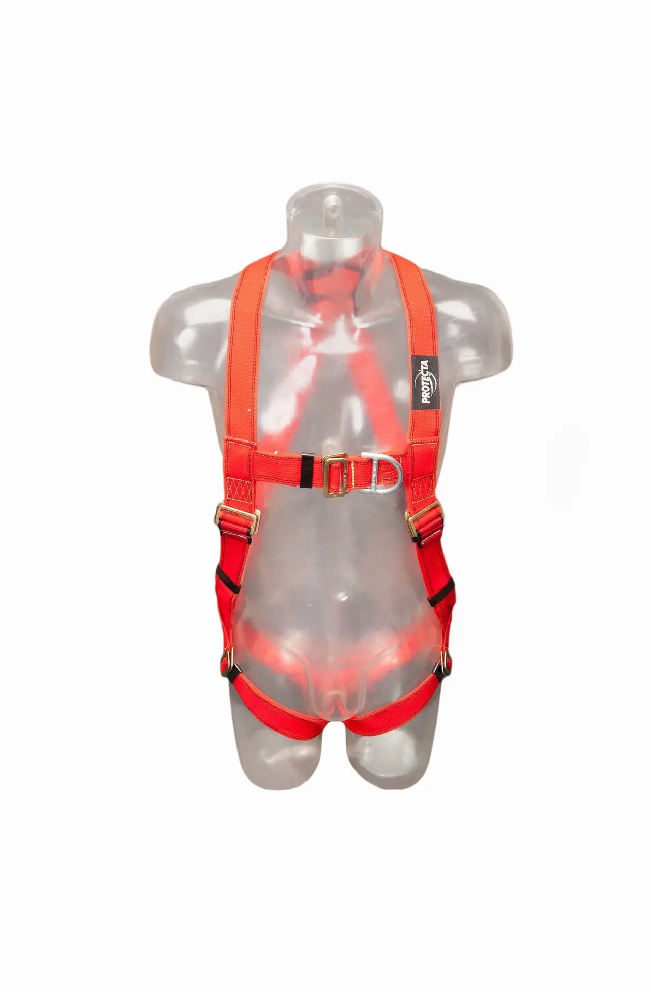 Red safety harness on mannequin