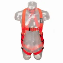 Red safety harness on mannequin