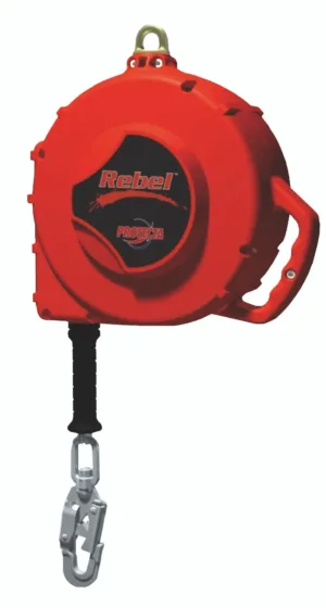 Red safety self-retracting lifeline with hook