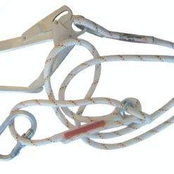 Rope with safety hooks for climbing