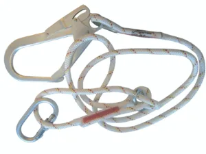 Rope with safety hooks for climbing