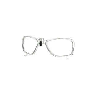 Clear eyeglass frames on white background.