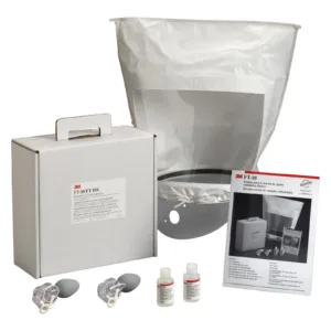 3M fit test kit with accessories and instructions.