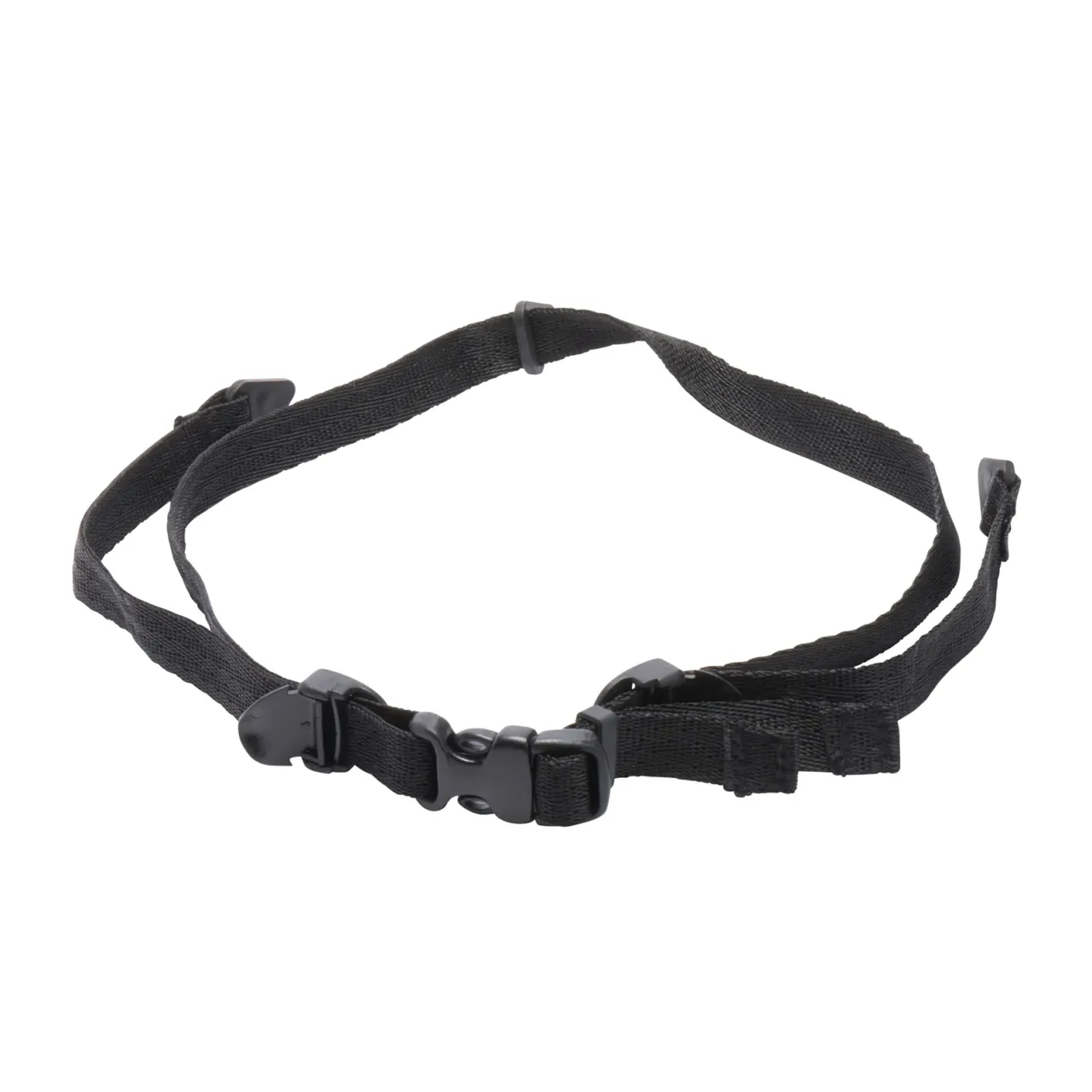 Black adjustable chin strap with buckle
