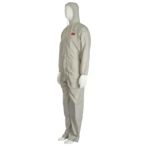 3M protective coverall with hood on mannequin.