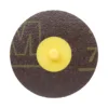 Coarse sandpaper disc with yellow center