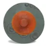 Round abrasive disc with orange center, 3M branding.
