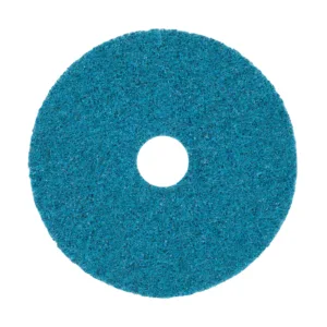 Blue floor cleaning pad circular shape