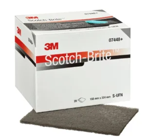 3M Scotch-Brite abrasive pads box with pad displayed.