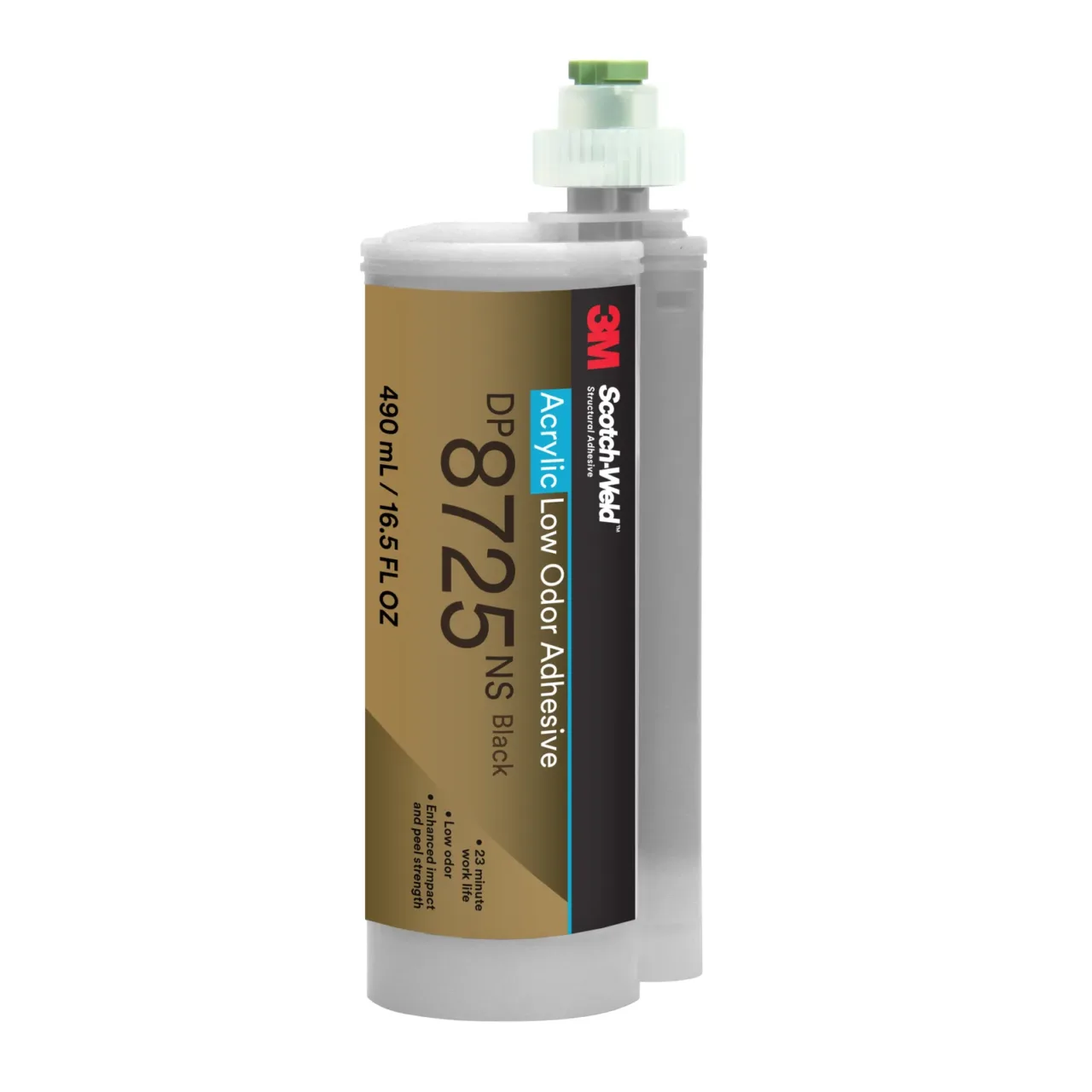 3M adhesive cartridge, low odor, black, 490mL