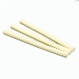 Three white spiral rods isolated on white background.