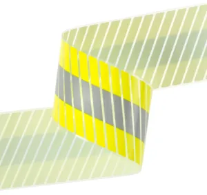 Reflective yellow and gray tape roll