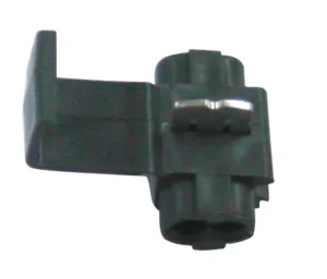 Black plastic automotive connector clip