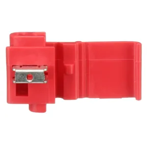 Red electrical connector with metal insert