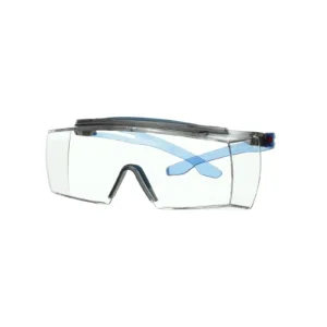 Protective safety glasses with blue accents.