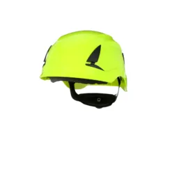 Bright yellow safety helmet for construction
