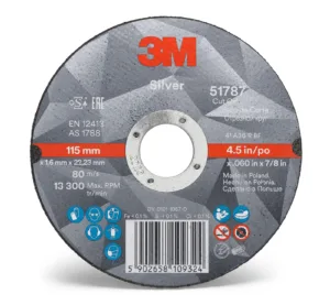 3M Silver cutting disc, 4.5 inches, 115 mm.