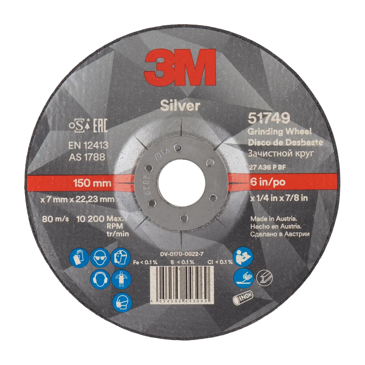 3M grinding wheel, 150mm, industrial use.