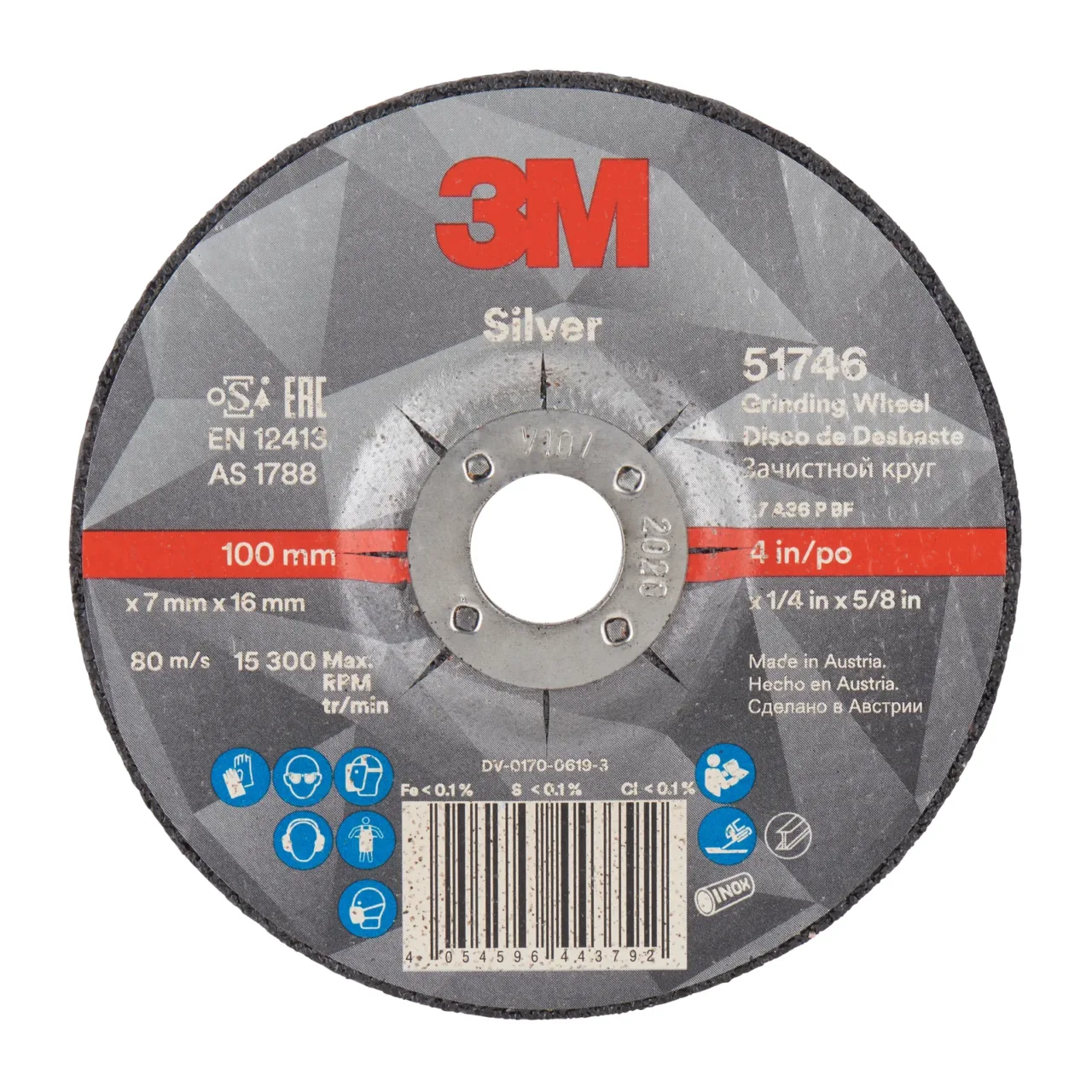 3M grinding wheel, 4 inch, 100 mm diameter.