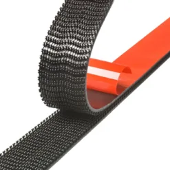 Black hook-and-loop tape with adhesive backing