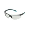 Gray and blue safety glasses with clear lenses.