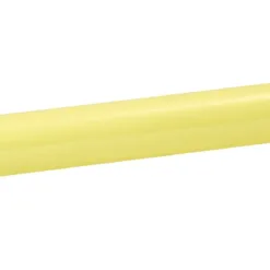 Yellow plastic wrap roll isolated on white background.