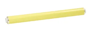 Yellow plastic wrap roll isolated on white background.