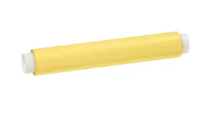 Yellow roll of plastic film.