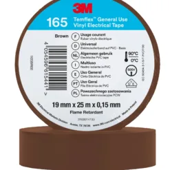 3M brown vinyl electrical tape, 19mm x 25m