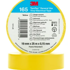 3M yellow vinyl electrical tape, general use, flame retardant.