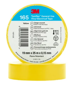 3M yellow vinyl electrical tape, general use, flame retardant.