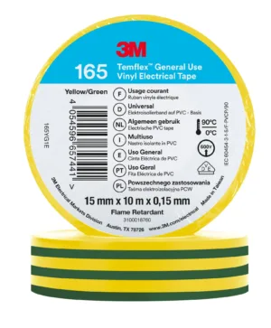 3M Temflex yellow-green electrical tape.
