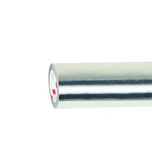 Silver adhesive tape on white background